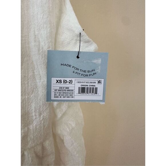 Shade & Shore White Braided Strap Tiered Swim Coverup Dress Size XS New - Picture 3 of 5